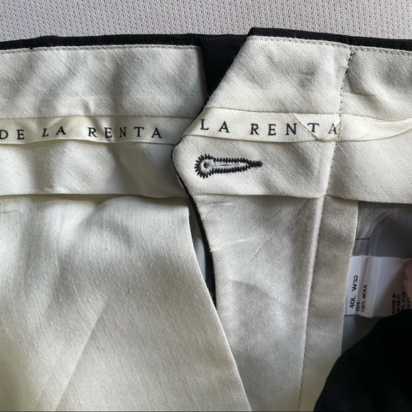 Oscar De Le Renta Men Luxury Black 100% Wool Dress Pants Trousers Slacks - Picture 15 of 17